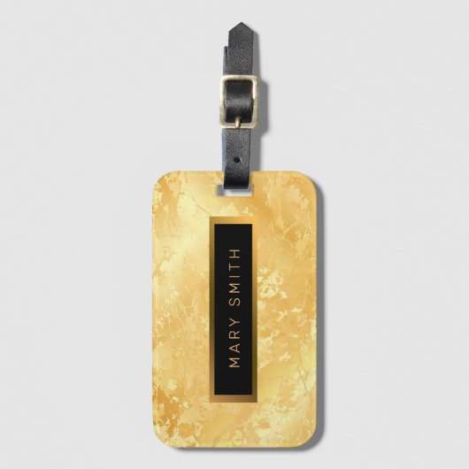 Elegant modern marmer Gold Bagagelabel (Voorkant (verticaal))