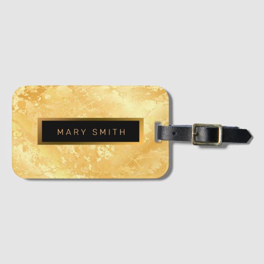 Elegant modern marmer Gold Bagagelabel (Voorkant (horizontaal))