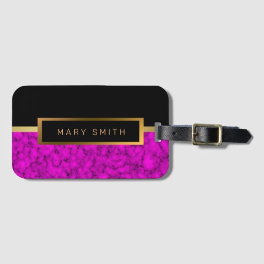 Elegant modern marmer Gold Bagagelabel (Voorkant (horizontaal))