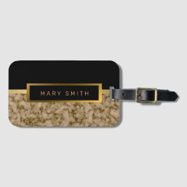 Elegant modern marmer Gold Bagagelabel