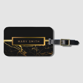 Elegant modern marmer Gold Bagagelabel