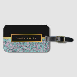 Elegant modern marmer Gold Bagagelabel