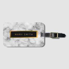 Elegant modern marmer Gold Bagagelabel