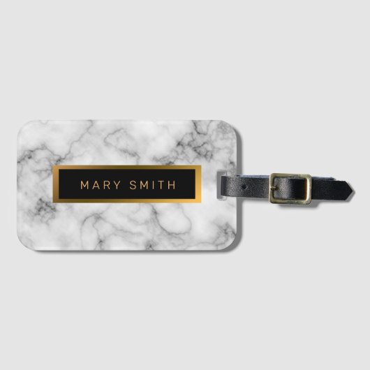 Elegant modern marmer Gold Bagagelabel (Voorkant (horizontaal))