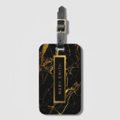 Elegant modern marmer Gold Bagagelabel (Voorkant (verticaal))