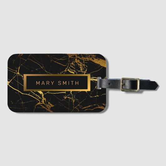 Elegant modern marmer Gold Bagagelabel (Voorkant (horizontaal))