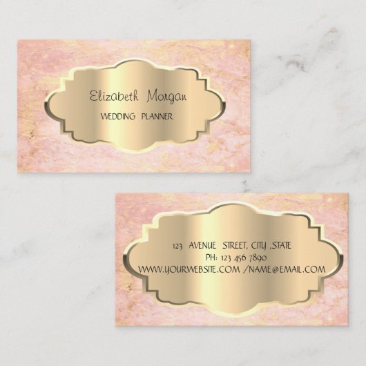 Elegant modern marmer, Gold Lijst Visitekaartje (Voorkant / Achterkant)