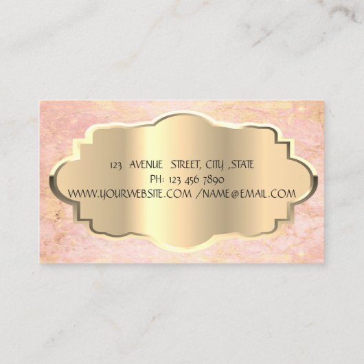 Elegant modern marmer, Gold Lijst Visitekaartje (Achterkant)