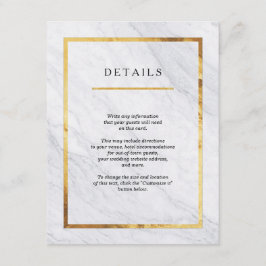 Elegant modern marmer Gold Wedding Insert Kaarten