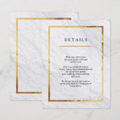 Elegant modern marmer Gold Wedding Insert Kaarten (Voorkant / Achterkant)