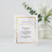 Elegant modern marmer Gold Wedding Insert Kaarten (Staand voorkant)