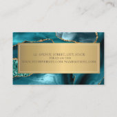 Elegant Modern Marmer Goud Smaragd Groen Visitekaartje (Achterkant)