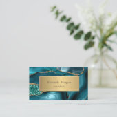 Elegant Modern Marmer Goud Smaragd Groen Visitekaartje (Staand voorkant)