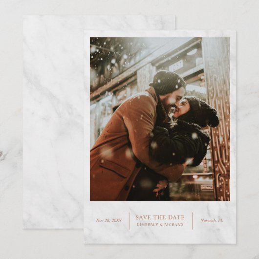 Elegant modern marmer Roos Gold bewaart de Kaart D (Voorkant / Achterkant)