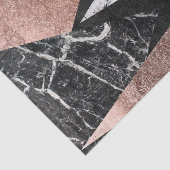Elegant modern marmer, Roos Gold en zwarte driehoe Tissuepapier (Detail)