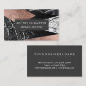 Elegant modern marmer, Roos Gold en zwarte driehoe Visitekaartje (Voorkant / Achterkant)