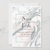 Elegant modern marmer save the date (Voorkant)