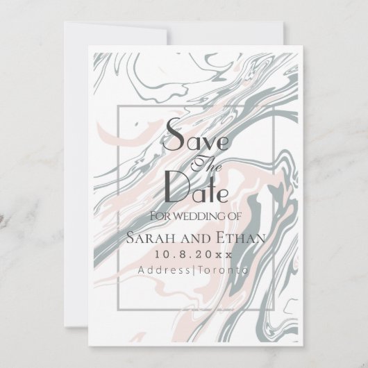 Elegant modern marmer save the date (Voorkant)