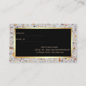 Elegant modern marmer Stone, Lijst verwijzingskaar Aanbevelingskaartje (Achterkant)