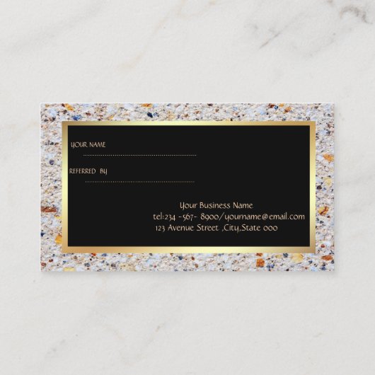 Elegant modern marmer Stone, Lijst verwijzingskaar Aanbevelingskaartje (Achterkant)