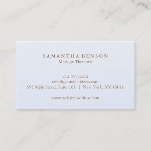 Elegant Modern Massage Therapist Visitekaartje (Achterkant)