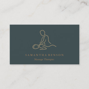Elegant Modern Massage Therapist Visitekaartje