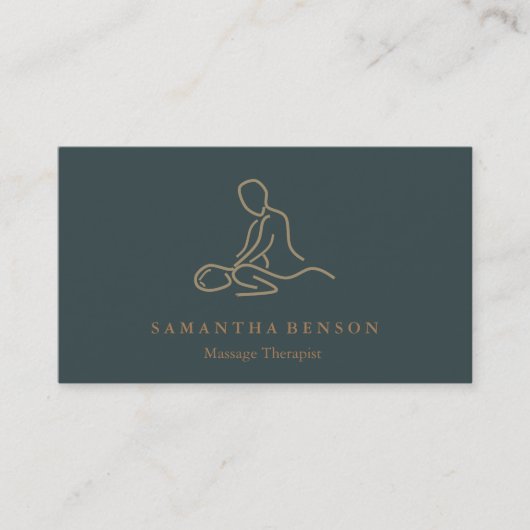 Elegant Modern Massage Therapist Visitekaartje (Voorkant)