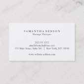 Elegant Modern Massage Therapist Visitekaartje (Achterkant)