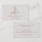 Elegant Modern Massage Therapist Visitekaartje (Voorkant / Achterkant)