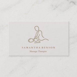 Elegant Modern Massage Therapist Visitekaartje