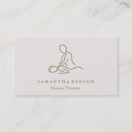Elegant Modern Massage Therapist Visitekaartje (Voorkant)