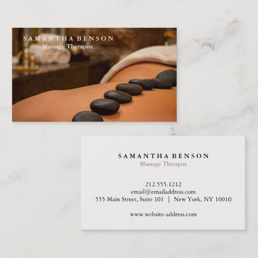 Elegant Modern Massage Therapist Visitekaartje (Voorkant / Achterkant)