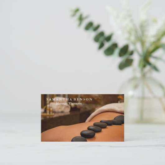 Elegant Modern Massage Therapist Visitekaartje (Staand voorkant)