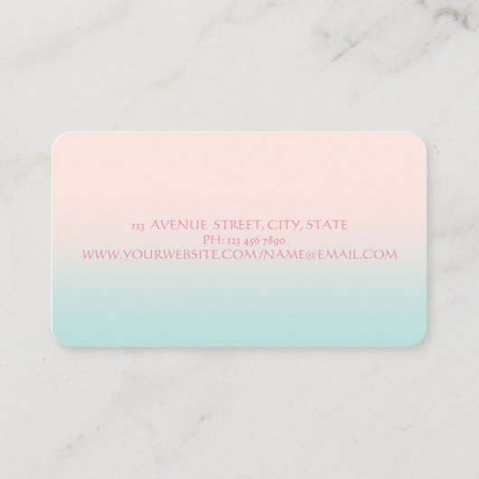 Elegant modern meisje grappig, roze flamingos in l visitekaartje (Achterkant)