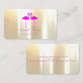 Elegant modern meisje grappig, roze flamingos in l visitekaartje (Voorkant / Achterkant)