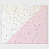 Elegant modern meisje met goudglitter confetti cadeaupapier (Vlak)