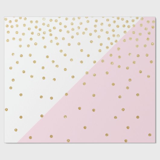 Elegant modern meisje met goudglitter confetti cadeaupapier (Vlak)