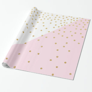 Elegant modern meisje met goudglitter confetti cadeaupapier