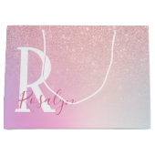 Elegant modern meisje ombre roze roze roos goud gl groot cadeauzakje (Voorkant)