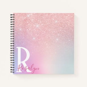 Elegant modern meisje roze roze roze goudglitter notitieboek