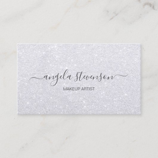 Elegant modern meisjes glitter make-up artiest visitekaartje (Voorkant)