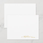 Elegant modern Meisjesscript metalen goud Notitiekaartje (Voorkant / Achterkant)