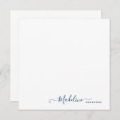 Elegant modern meisjesScript Navy Blue Note Card Notitiekaartje (Voorkant / Achterkant)