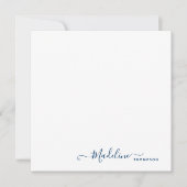 Elegant modern meisjesScript Navy Blue Note Card Notitiekaartje (Voorkant)
