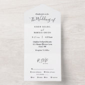 Elegant modern Menu Choice Wedding All In One Uitnodiging (Binnen)