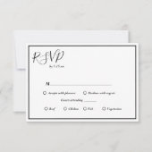 Elegant Modern Menu Choice Wedding RSVP Kaart (Voorkant)