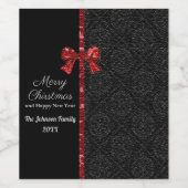 Elegant Modern Merry Christmas Design Wijn Etiket (Enkel label)