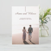 Elegant & Modern met foto Trouwaankondiging Kaart (Staand voorkant)