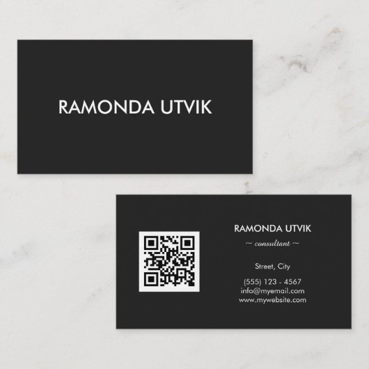Elegant modern met QR-code Visitekaartje (Voorkant / Achterkant)