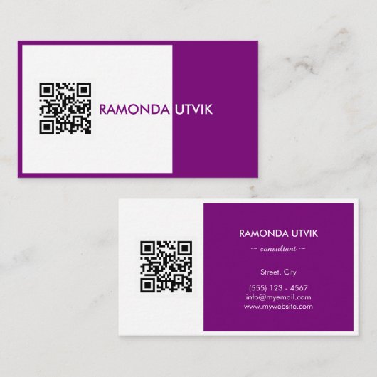 Elegant modern met QR-code Visitekaartje (Voorkant / Achterkant)